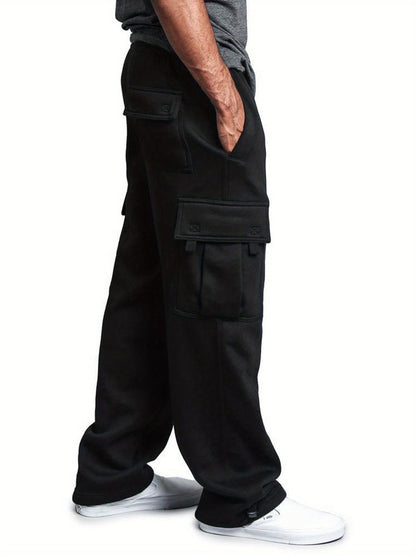 Men's Cargo Pants - Stretch With Pockets – Black Knit – view 11