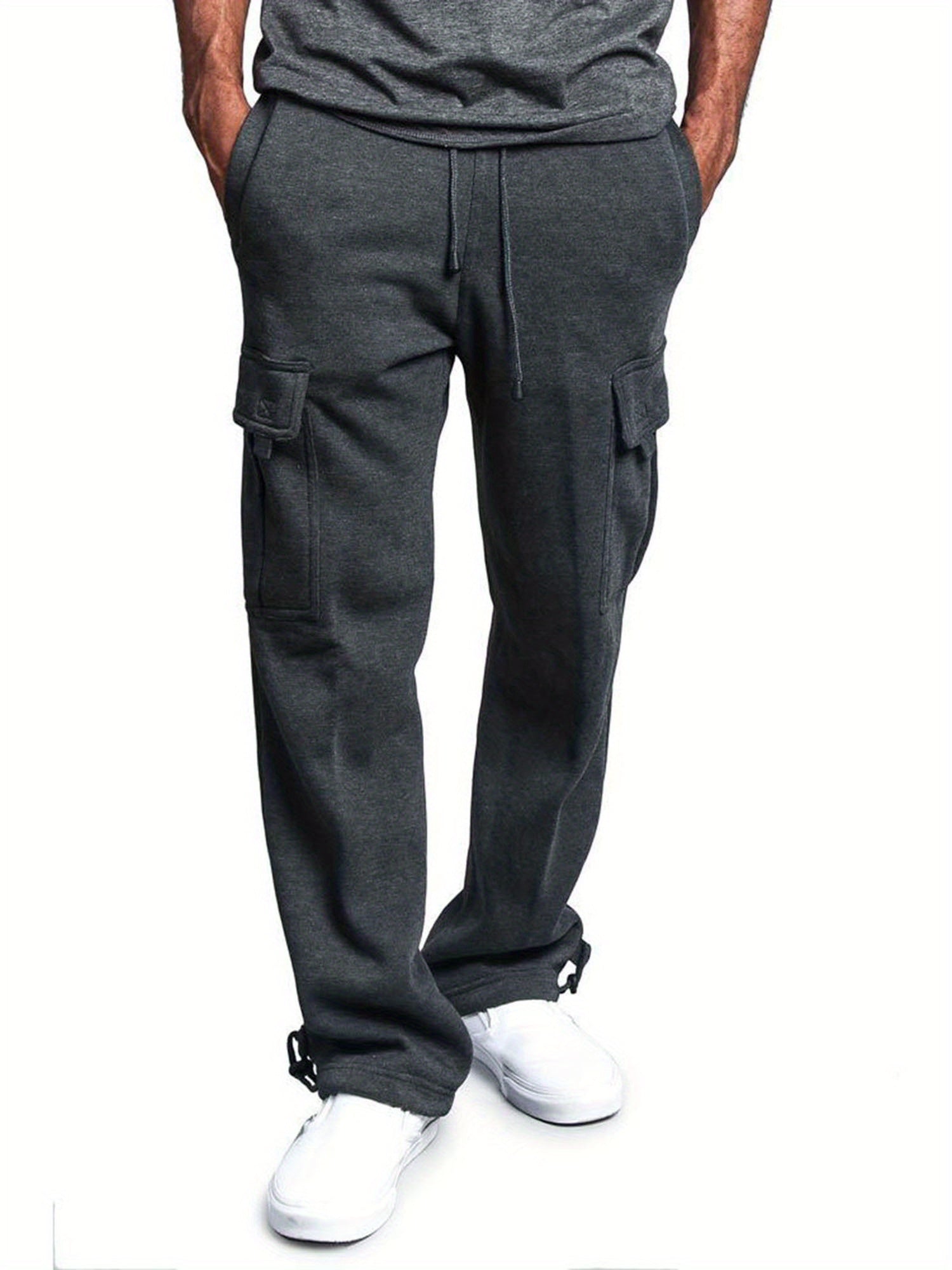 Men's Cargo Pants - Stretch With Pockets – Black Knit – view 15