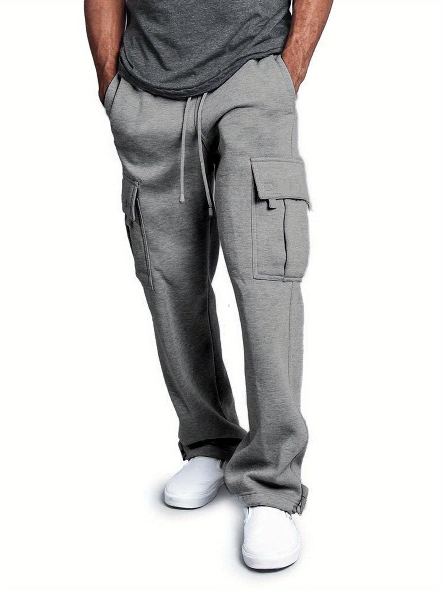 Men's Cargo Pants - Stretch With Pockets – Black Knit – Black option – view 4