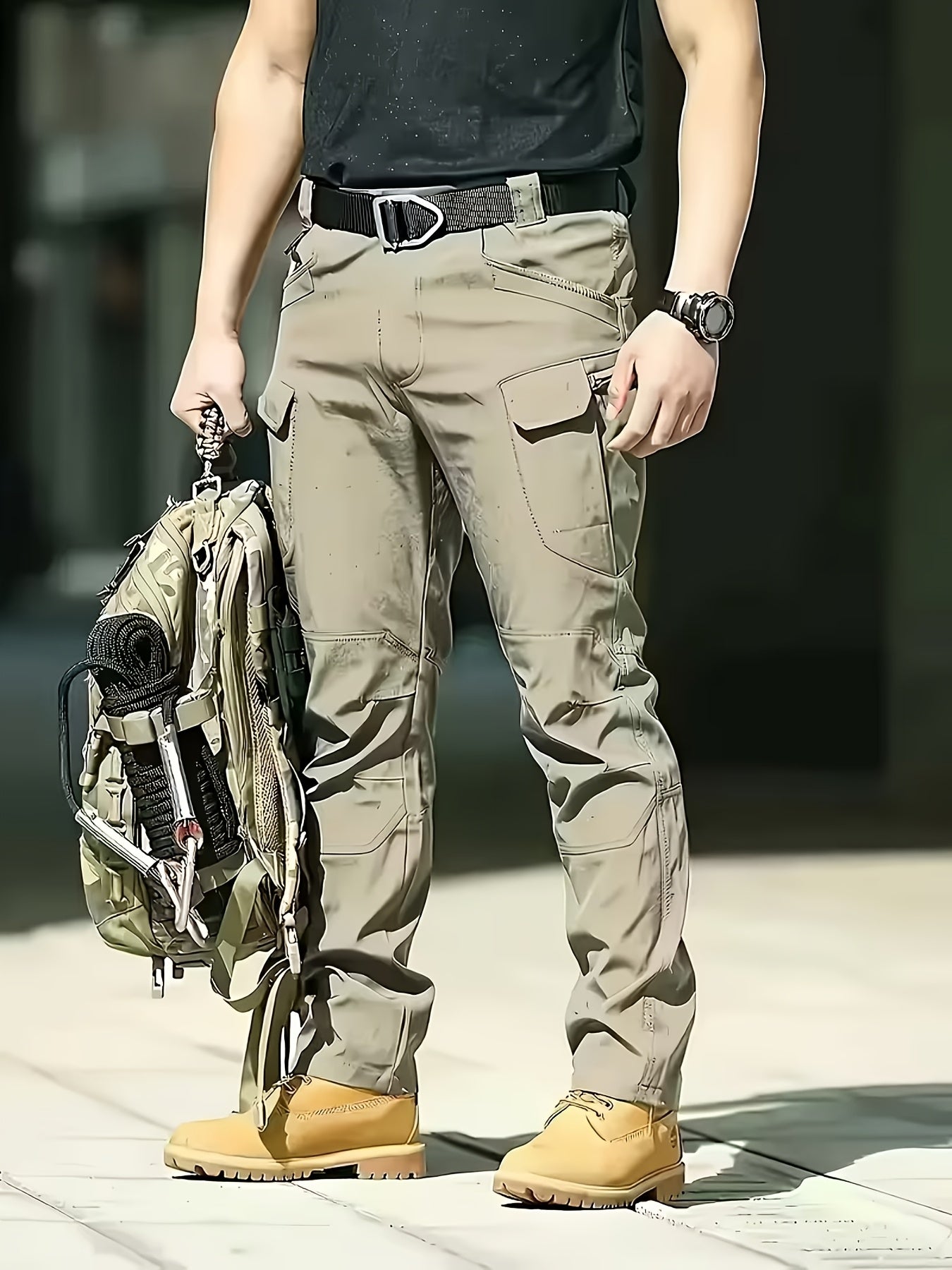Men's Cargo Pants - Stretch With Pockets – Color Polyester – view 5