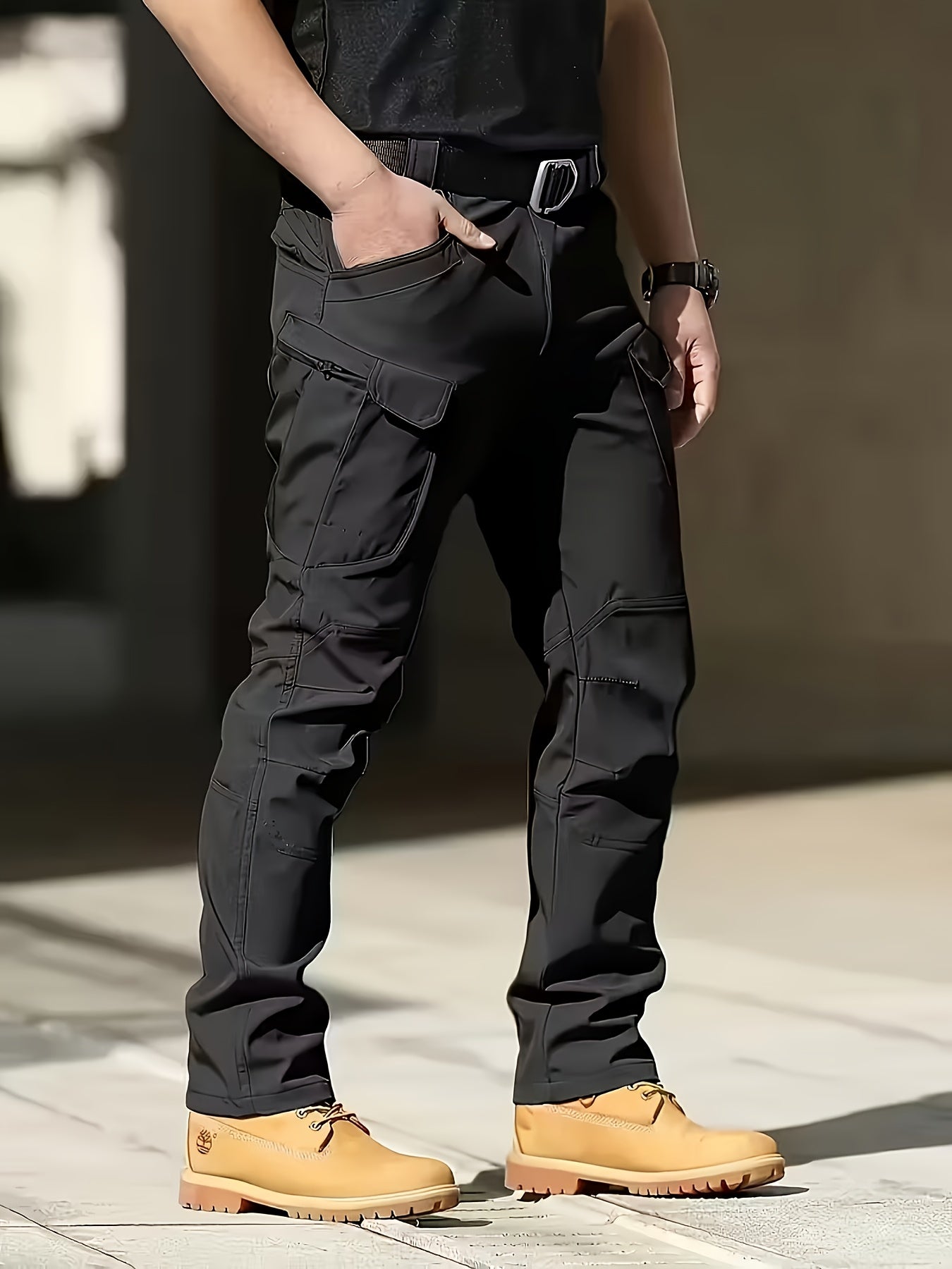 Men's Cargo Pants - Stretch With Pockets – Color (with belt) – view 2