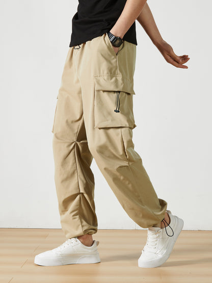 Men's Cargo Pants - Stretch With Pockets – Dark Gray Polyester – view 10