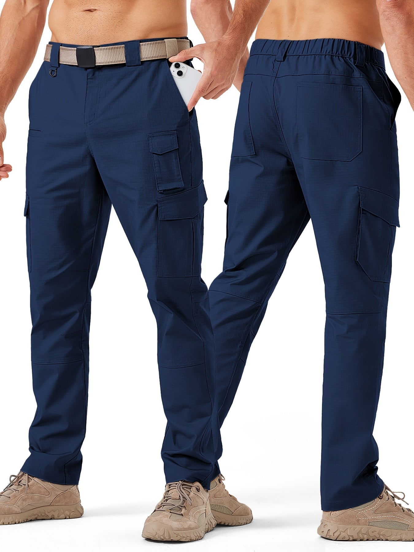 Men's Cargo Pants - Stretch With Pockets Workwear – Khaki option – view 5