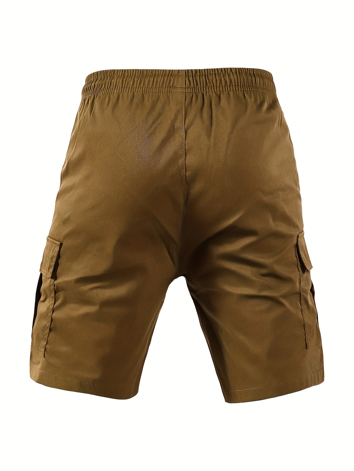 Men's Cargo Shorts - Drawstring Waist With Pockets – Black Polyester – view 8