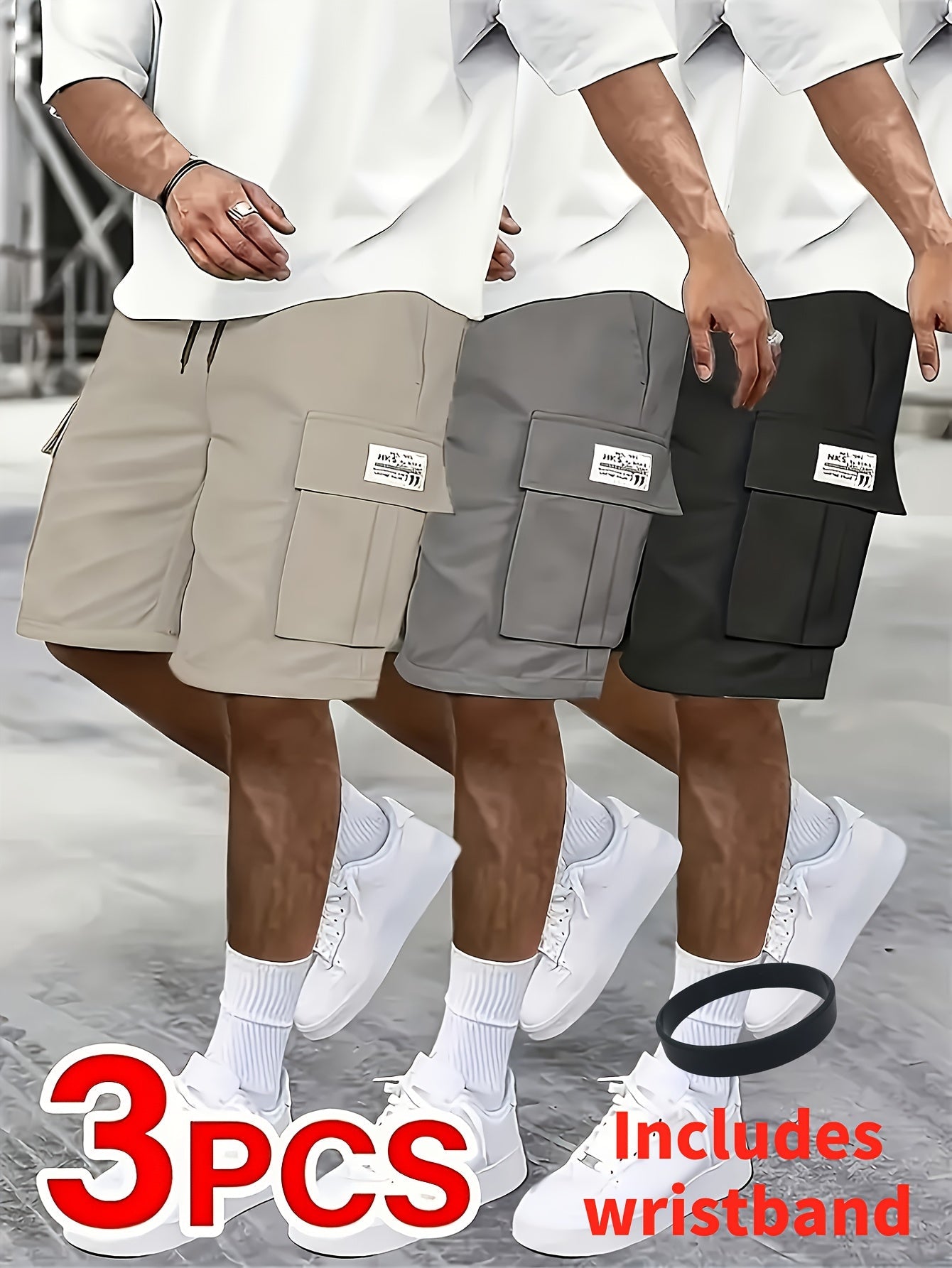 Men's Cargo Shorts - Multi Pocket – 10-Variant Selection – Black option – view 2