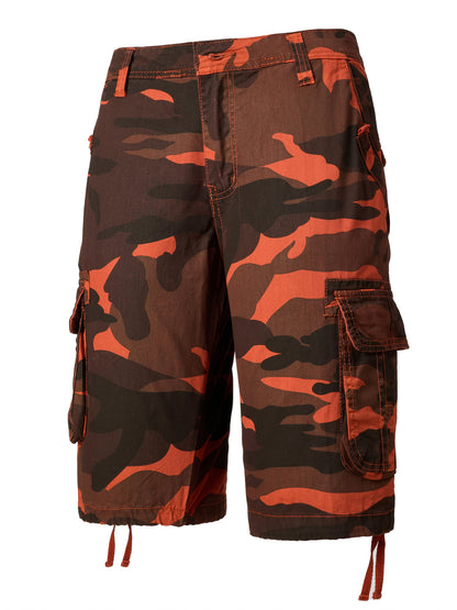 Men's Cargo Shorts - Multi Pocket Active – Cotton – Red option – view 10