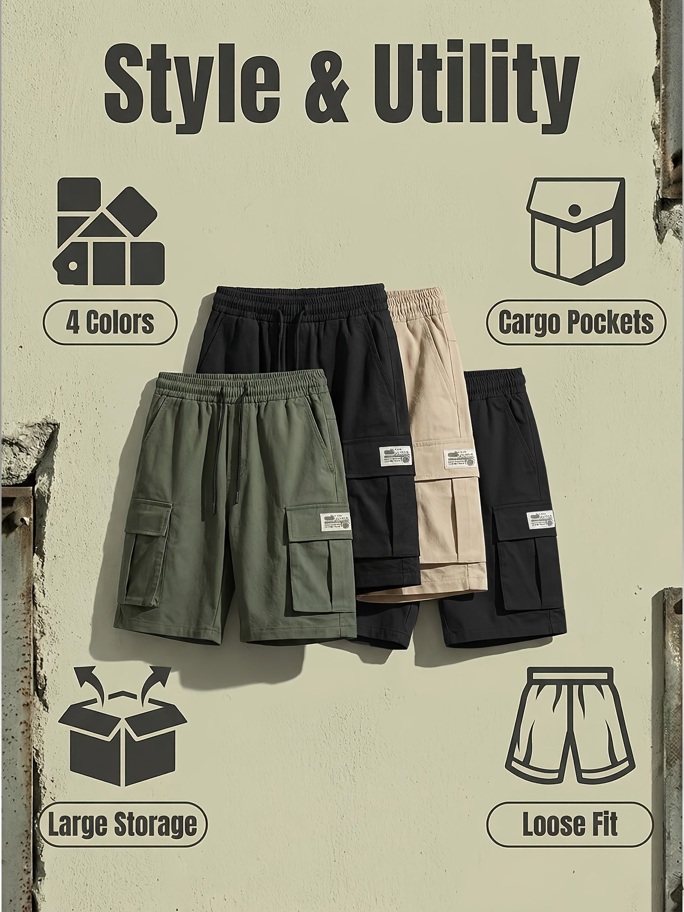Men's Cargo Shorts - Multi Pocket Active – Sizes S–XXXL – view 3