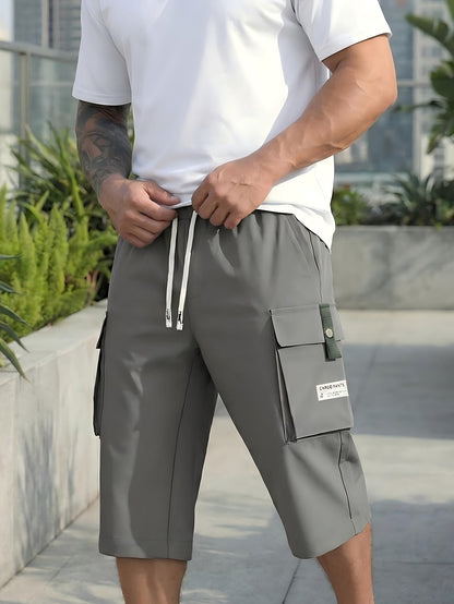 Men's Cargo Shorts - Multi Pocket – Black & gray & khaki / 5-Variant Selection – view 20
