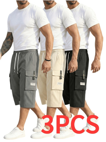 Men's Cargo Shorts - Multi Pocket – Black & gray & khaki / 5-Variant Selection – view 27