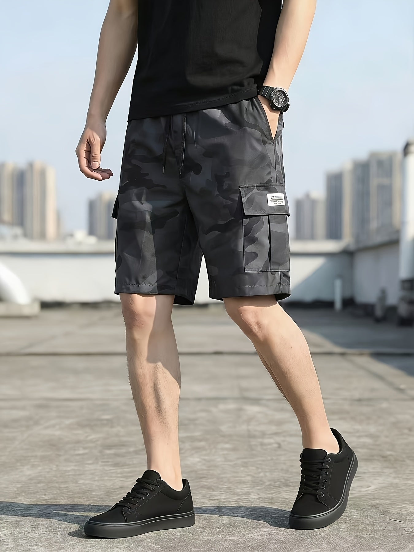 Men's Cargo Shorts - Multi Pocket – Mixed Color – view 6