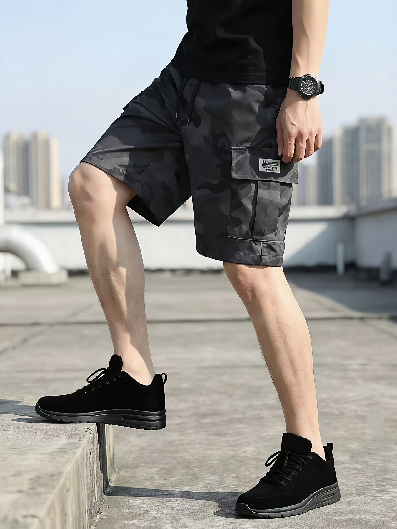 Men's Cargo Shorts - Multi Pocket – Mixed Color – view 7