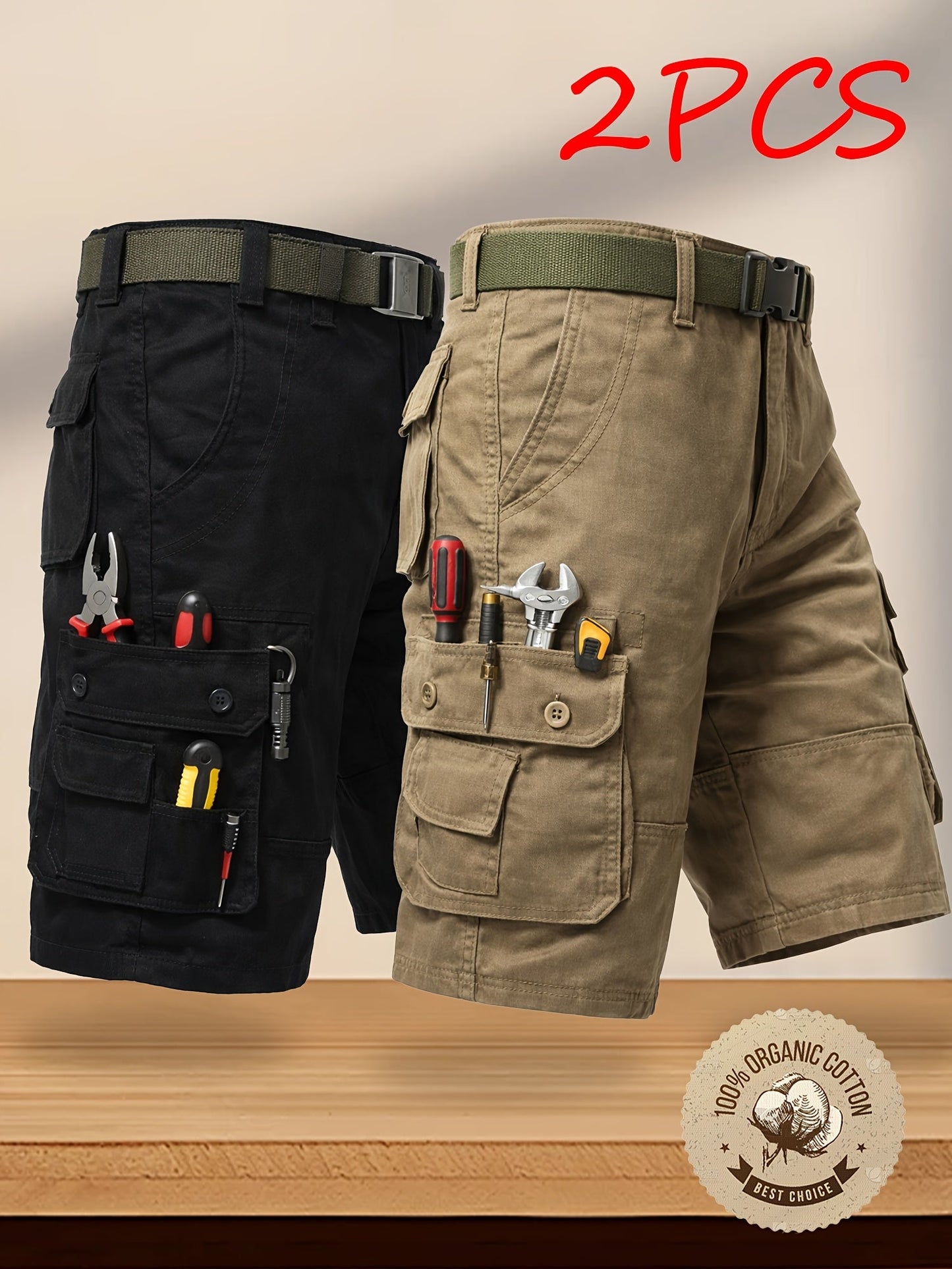 Men's Cargo Shorts - Multi Pocket – Sizes 31–40 – view 2