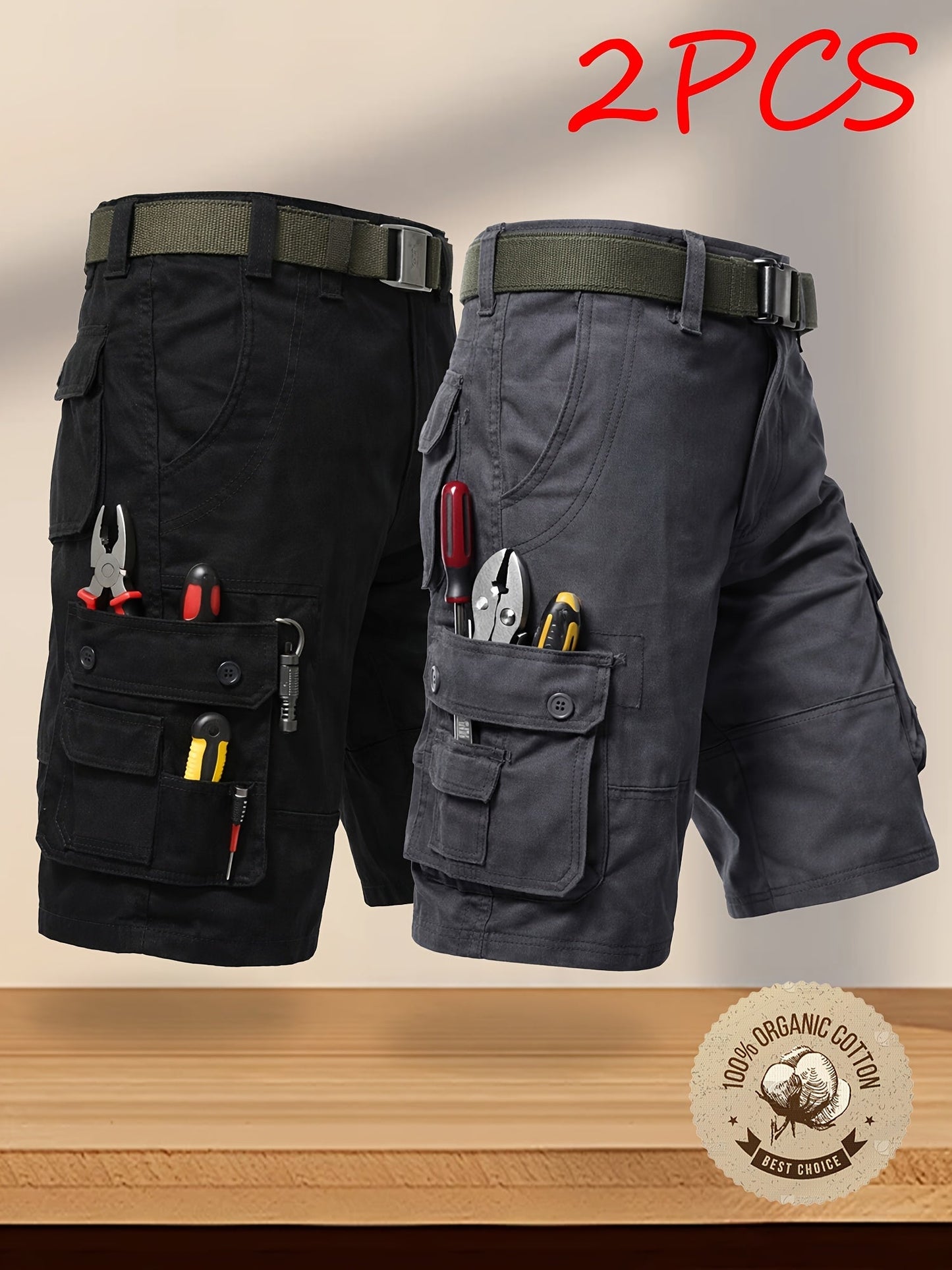 Men's Cargo Shorts - Multi Pocket – Sizes 31–40 – view 4