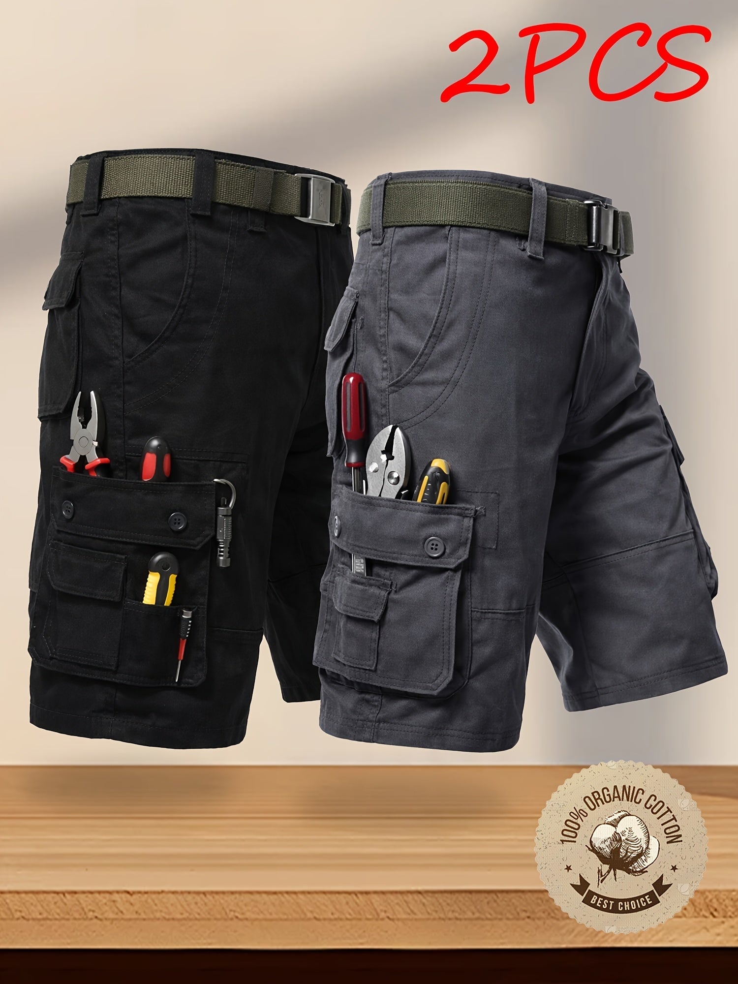 Men's Cargo Shorts - Multi Pocket – Sizes 31–40 – view 4