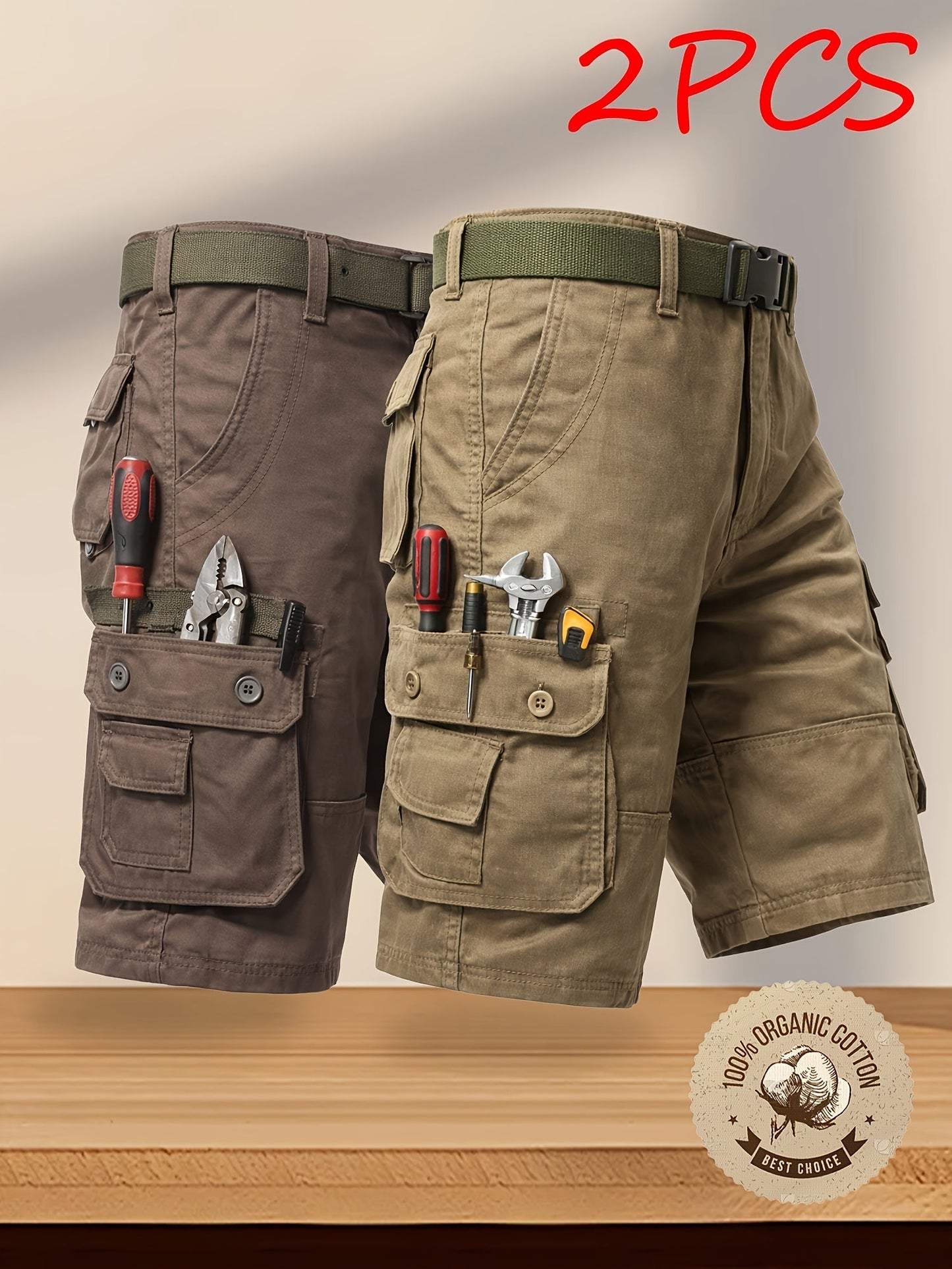 Men's Cargo Shorts - Multi Pocket – Sizes 31–40 – view 7