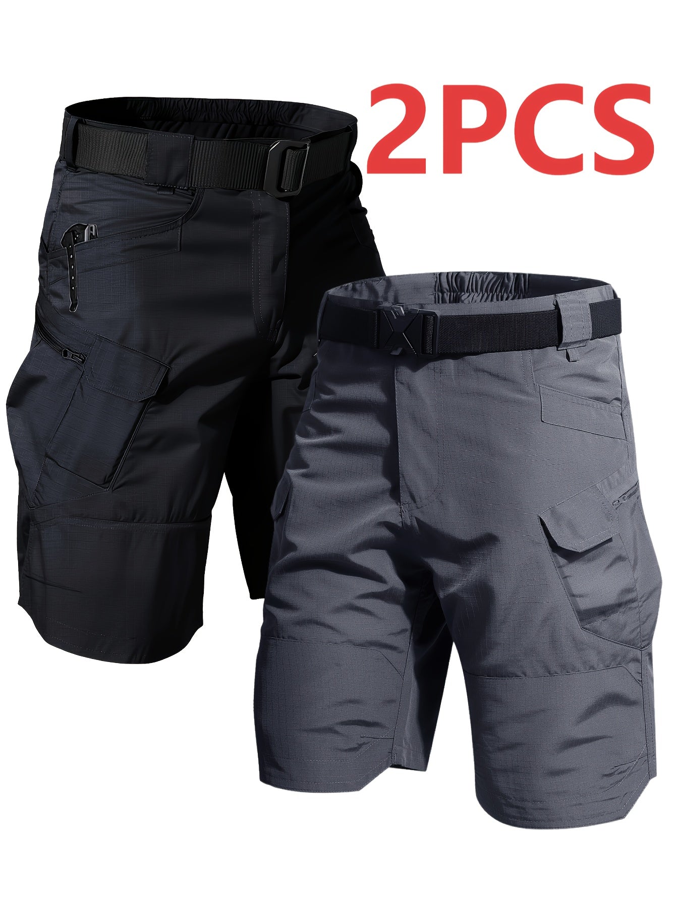 Men's Cargo Shorts - Quick Dry – Black option – view 2