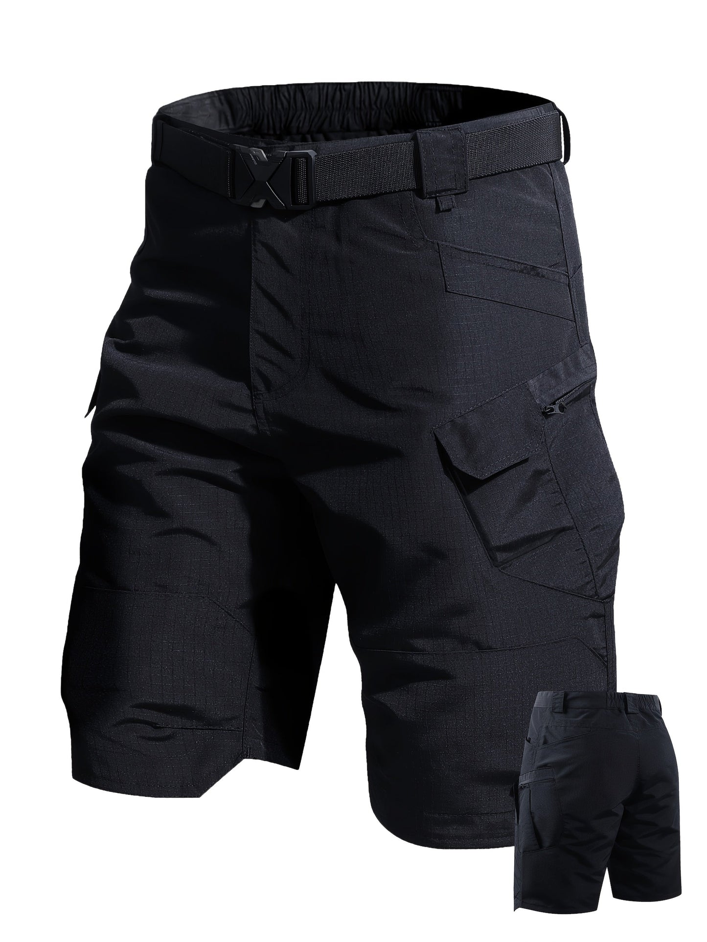 Men's Cargo Shorts - Quick Dry With Pockets – Black – main product image