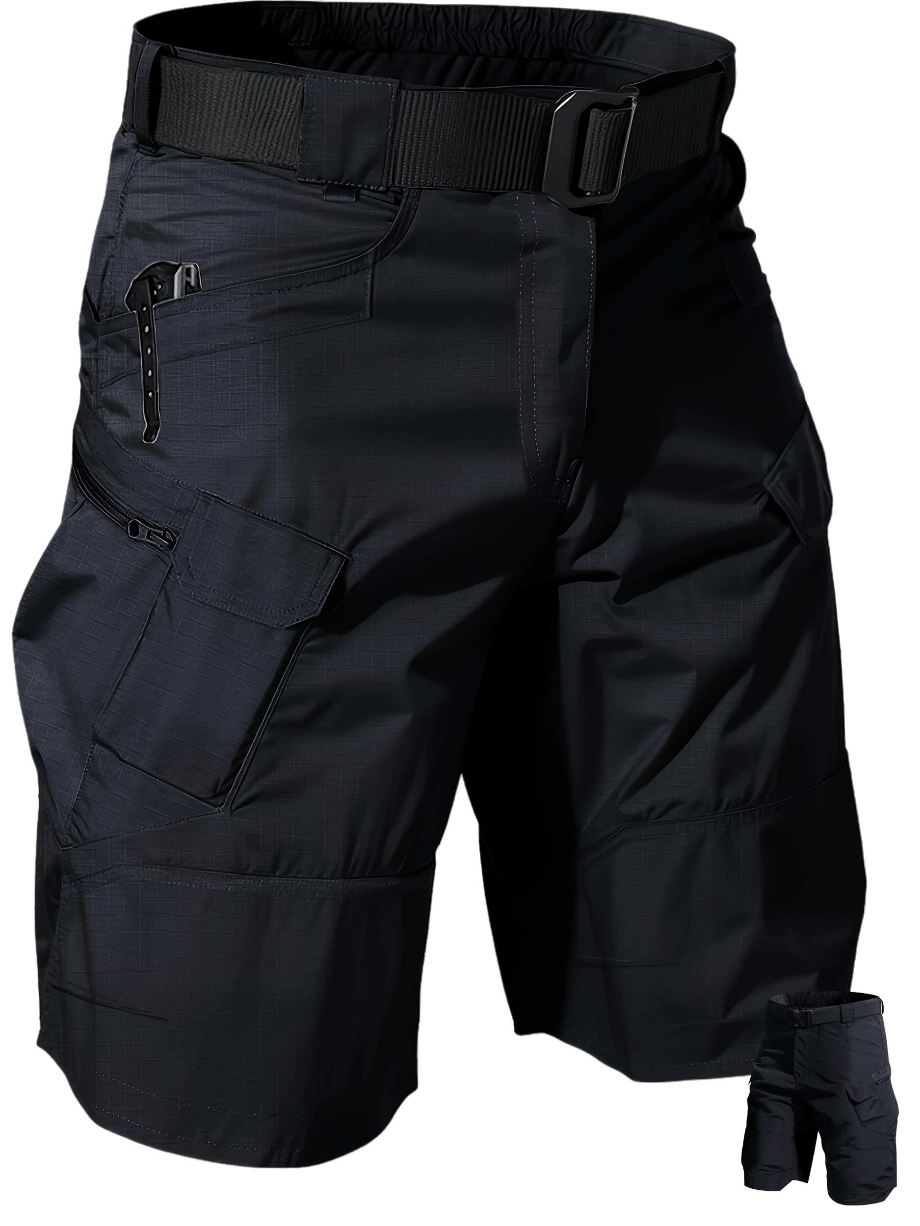 Men's Cargo Shorts - Quick Dry With Pockets – Black – view 6