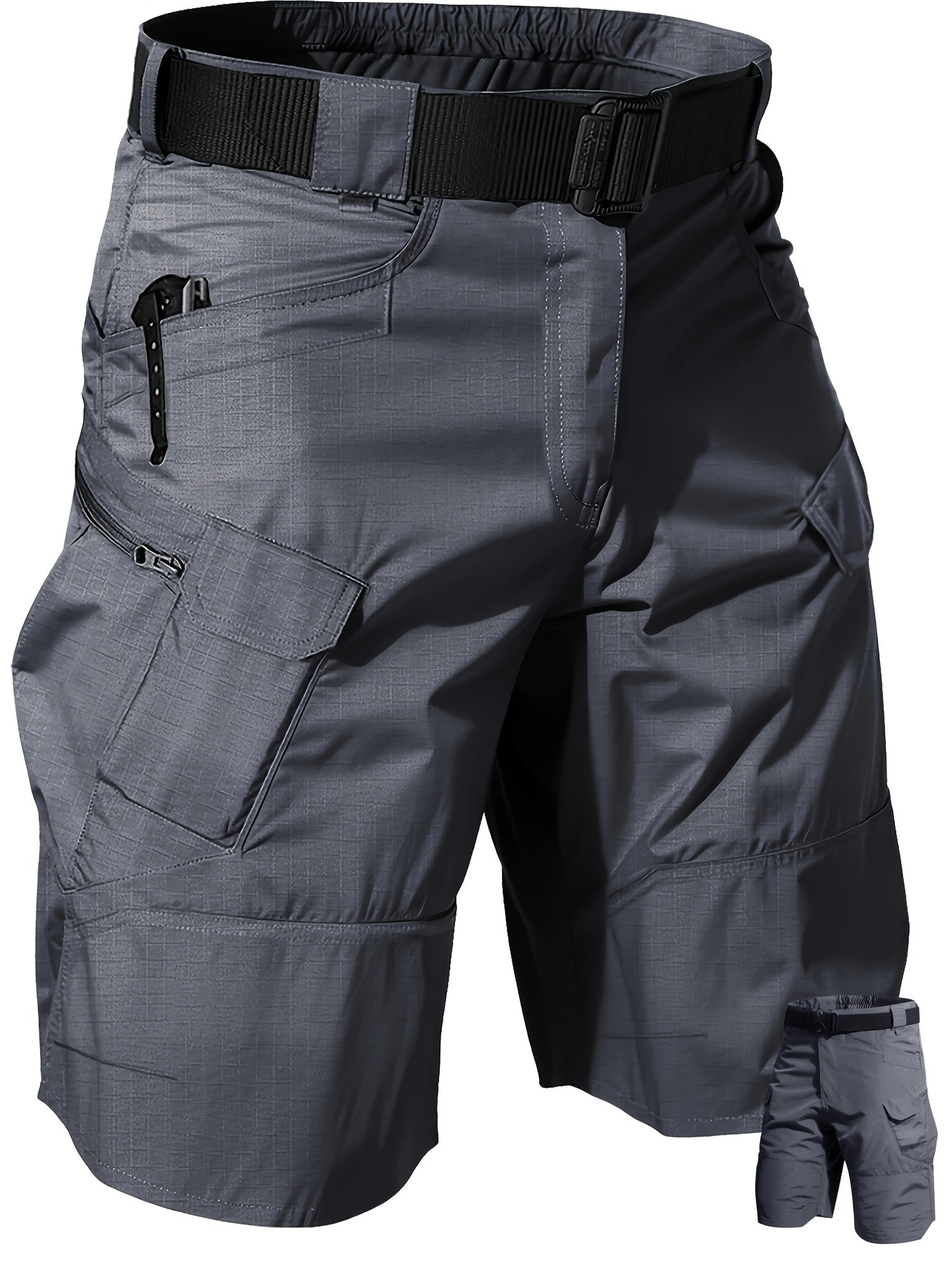 Men's Cargo Shorts - Quick Dry With Pockets – Black – view 9