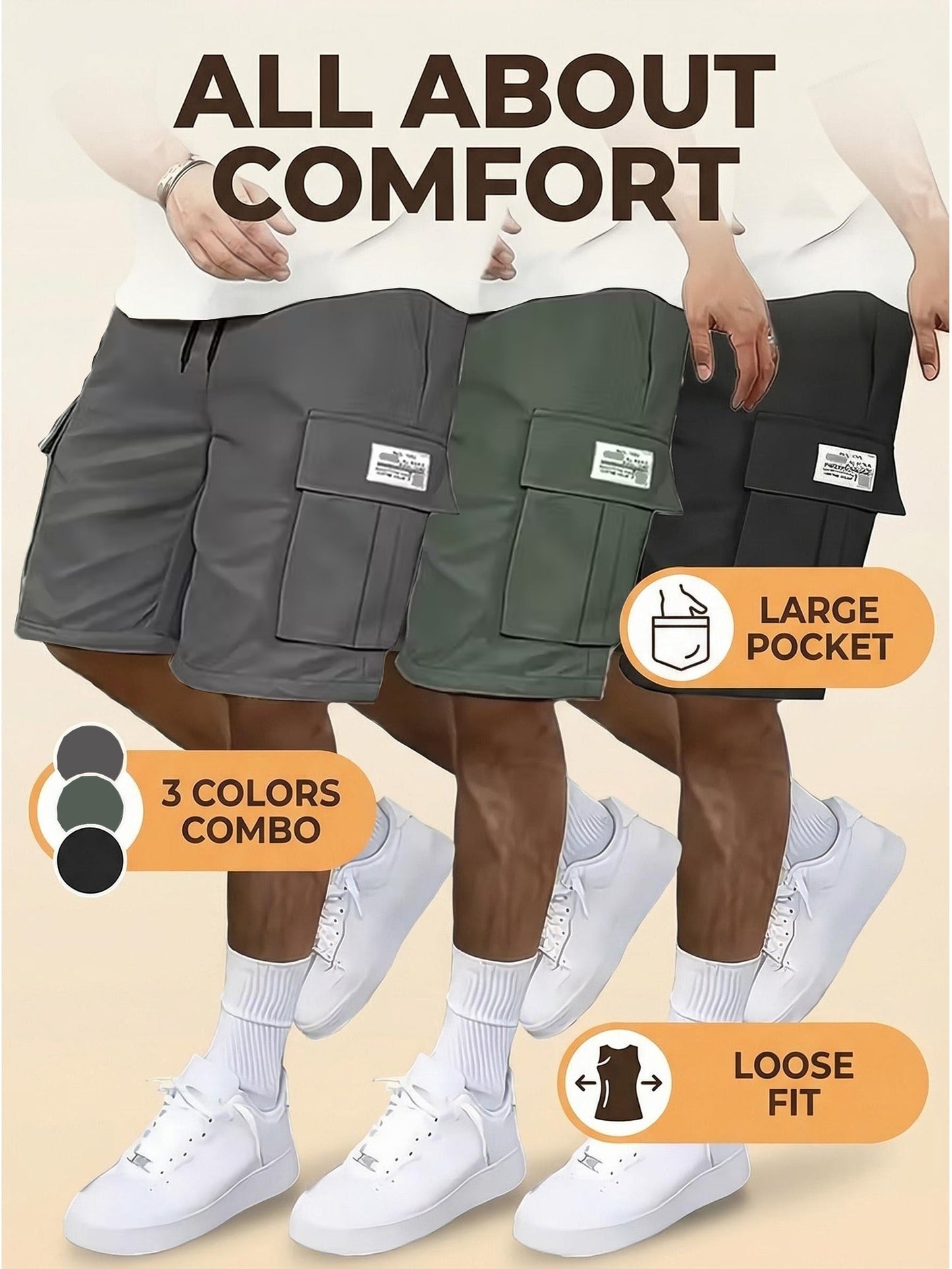 Men's Cargo Shorts - Quick Dry With Pockets – Relaxed Fit – view 7