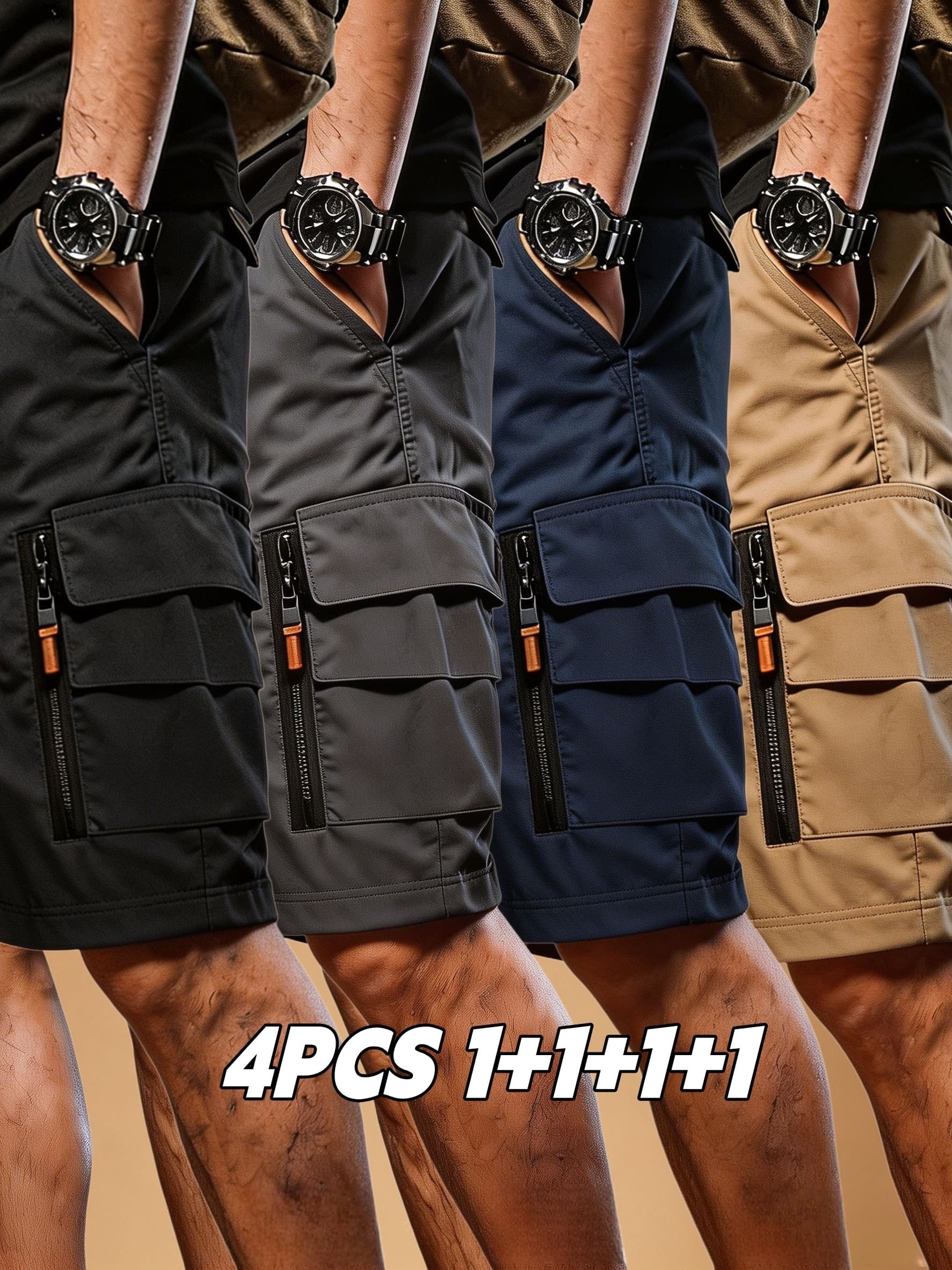 Men's Cargo Shorts - Quick Dry With Pockets – Sizes L–XXXL – Black option – view 2
