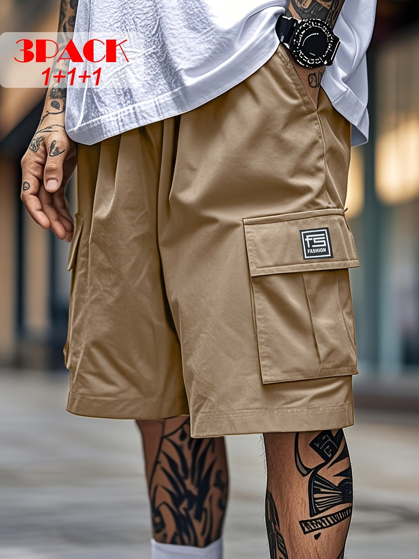 Men's Cargo Shorts - Stretch With Pockets – 12-Variant Selection – view 4