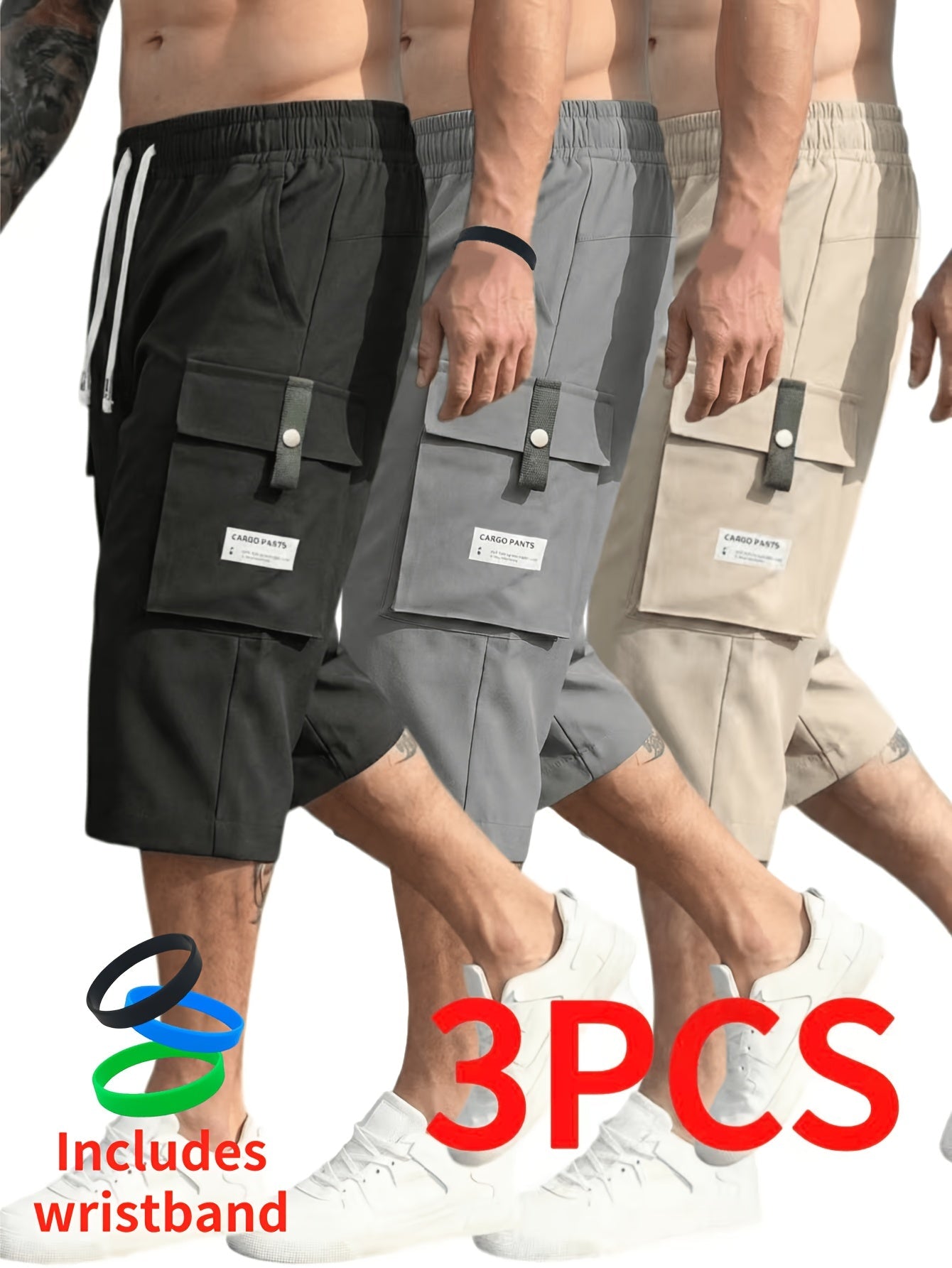 Men's Cargo Shorts - Stretch With Pockets – 5-Variant Selection – main product image