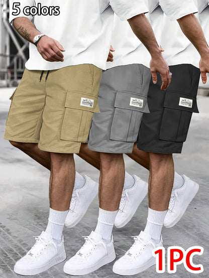Men's Cargo Shorts - Stretch With Pockets – Grey Polyester – view 7