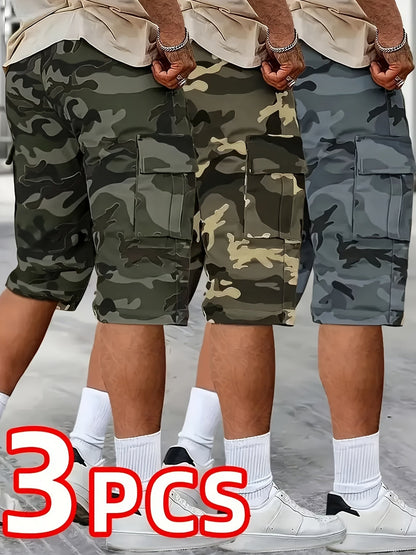 Men's Cargo Shorts - Stretch With Pockets – Khaki Gray Black – view 4