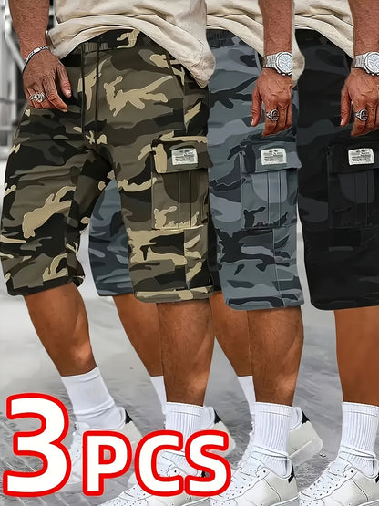 Men's Cargo Shorts - Stretch With Pockets – Khaki Gray Black – view 8