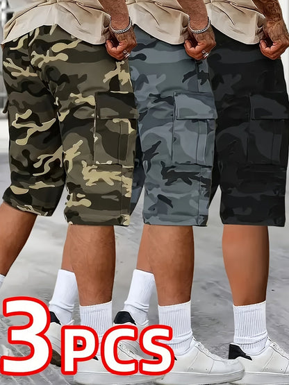 Men's Cargo Shorts - Stretch With Pockets – Khaki Gray Black – view 9