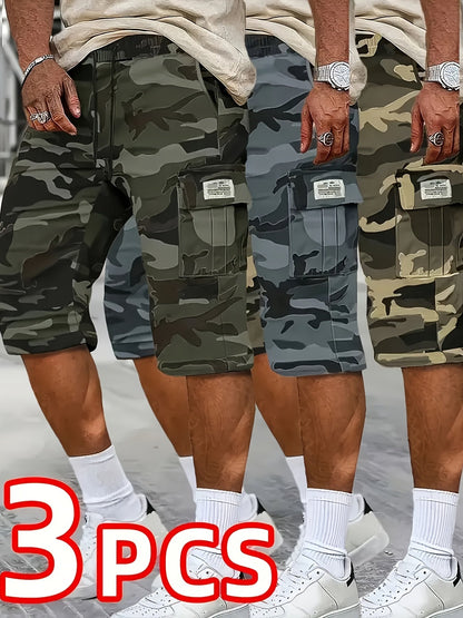 Men's Cargo Shorts - Stretch With Pockets – Khaki Gray Black – view 13