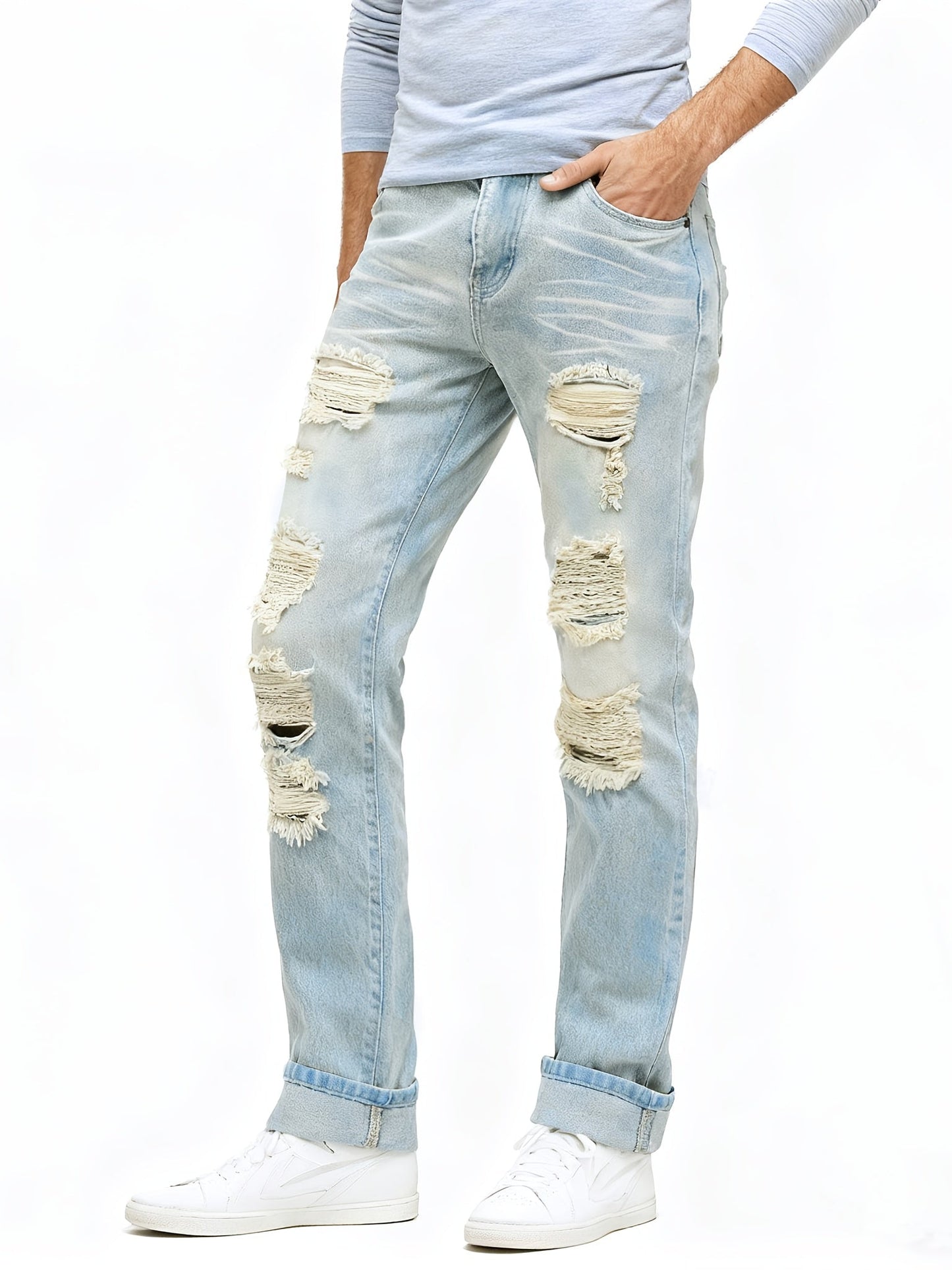 Men's Casual Pants - Distressed Relaxed Fit – view 2