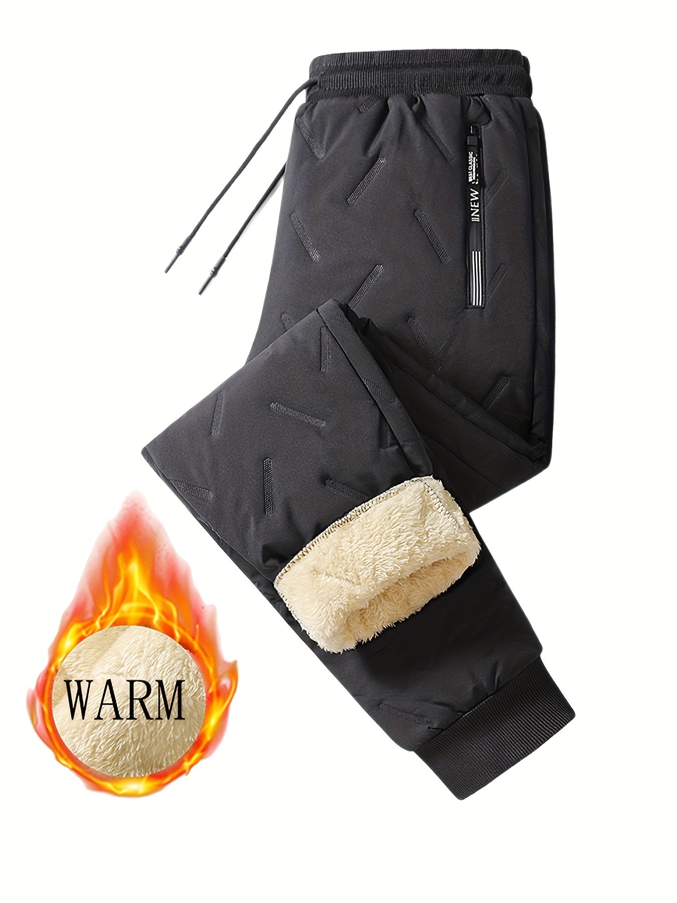 Men's Casual Pants - Fleece Lined – Black option – main product image
