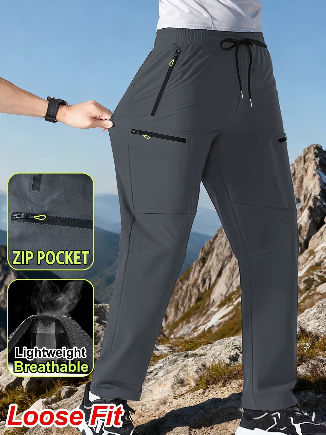 Men's Casual Pants - Stretch With Pockets – Grey option – view 2