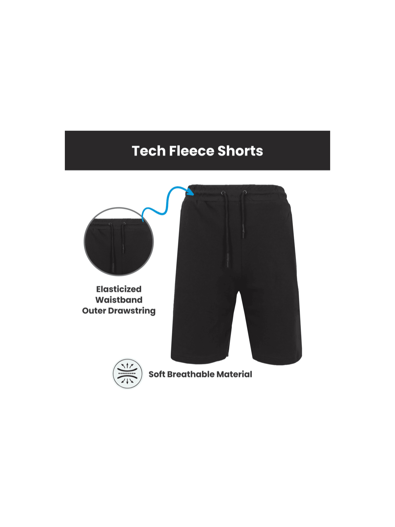 Men's Casual Shorts - Drawstring Waist With Pockets – view 14