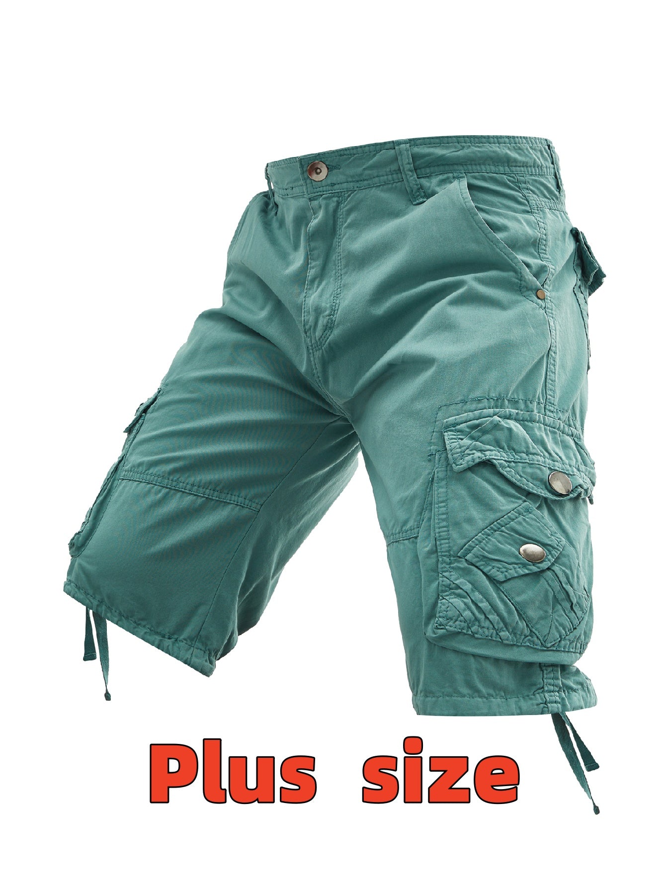 Men's Casual Shorts - Pocket Detail – Cyan / Khaki – view 2