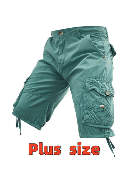 Men's Casual Shorts - Pocket Detail – Cyan / Khaki – view 10