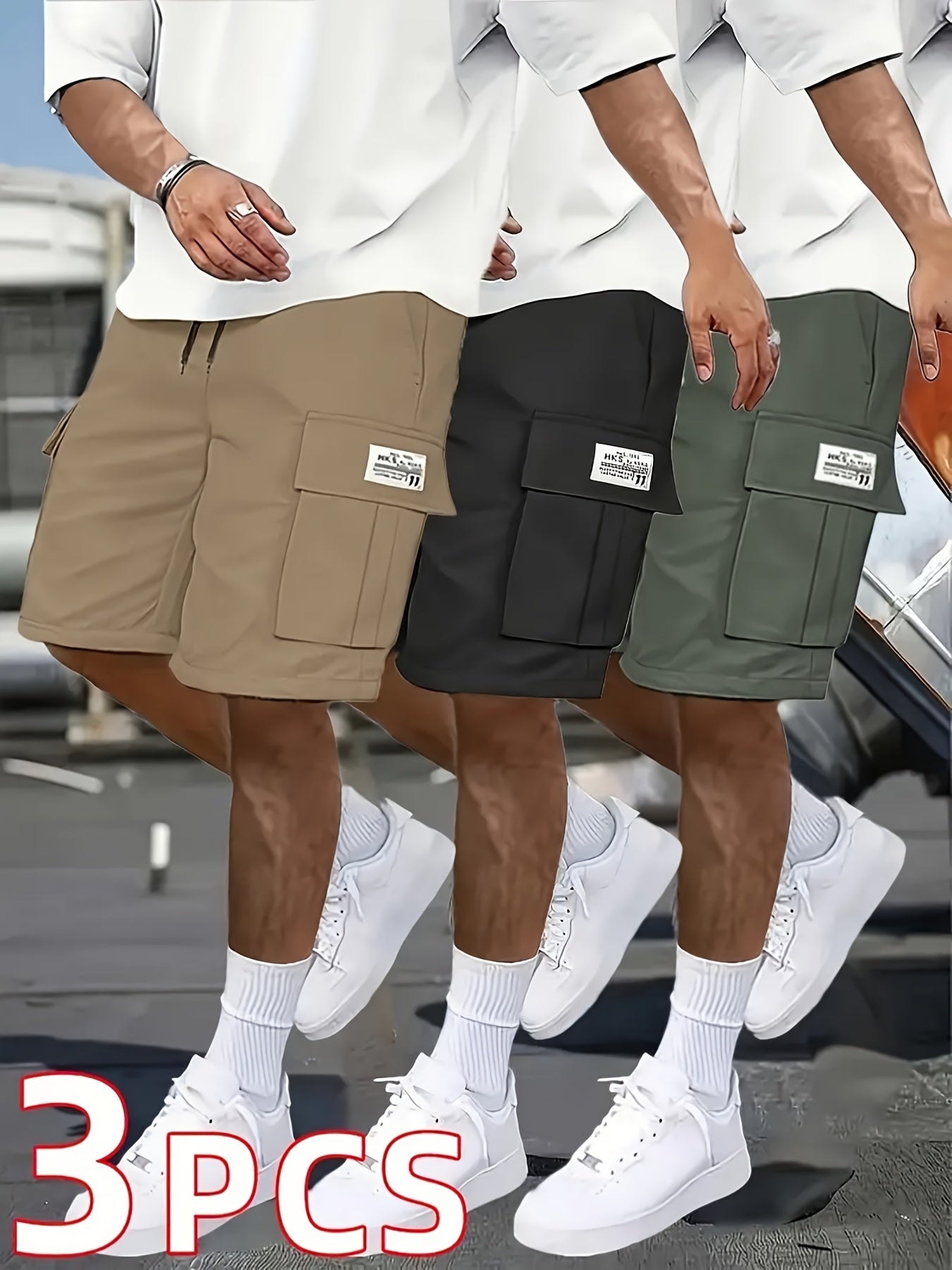 Men's Casual Shorts - Stretch Comfort – 25-Variant Selection – BLACK option – view 4