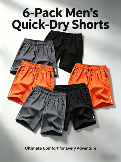 Men's Casual Shorts - Stretch Comfort – 6-piece orange gray – orange option – view 2