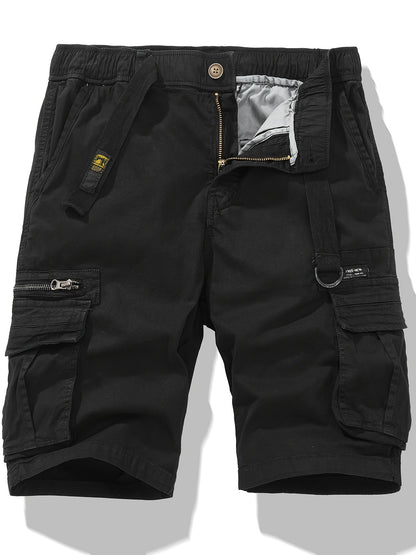 Men's Casual Shorts - Stretch Comfort – Black Cotton – Black option – main product image
