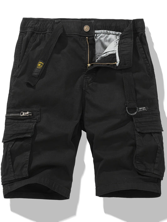 Men's Casual Shorts - Stretch Comfort – Black Cotton – Black option – main product image