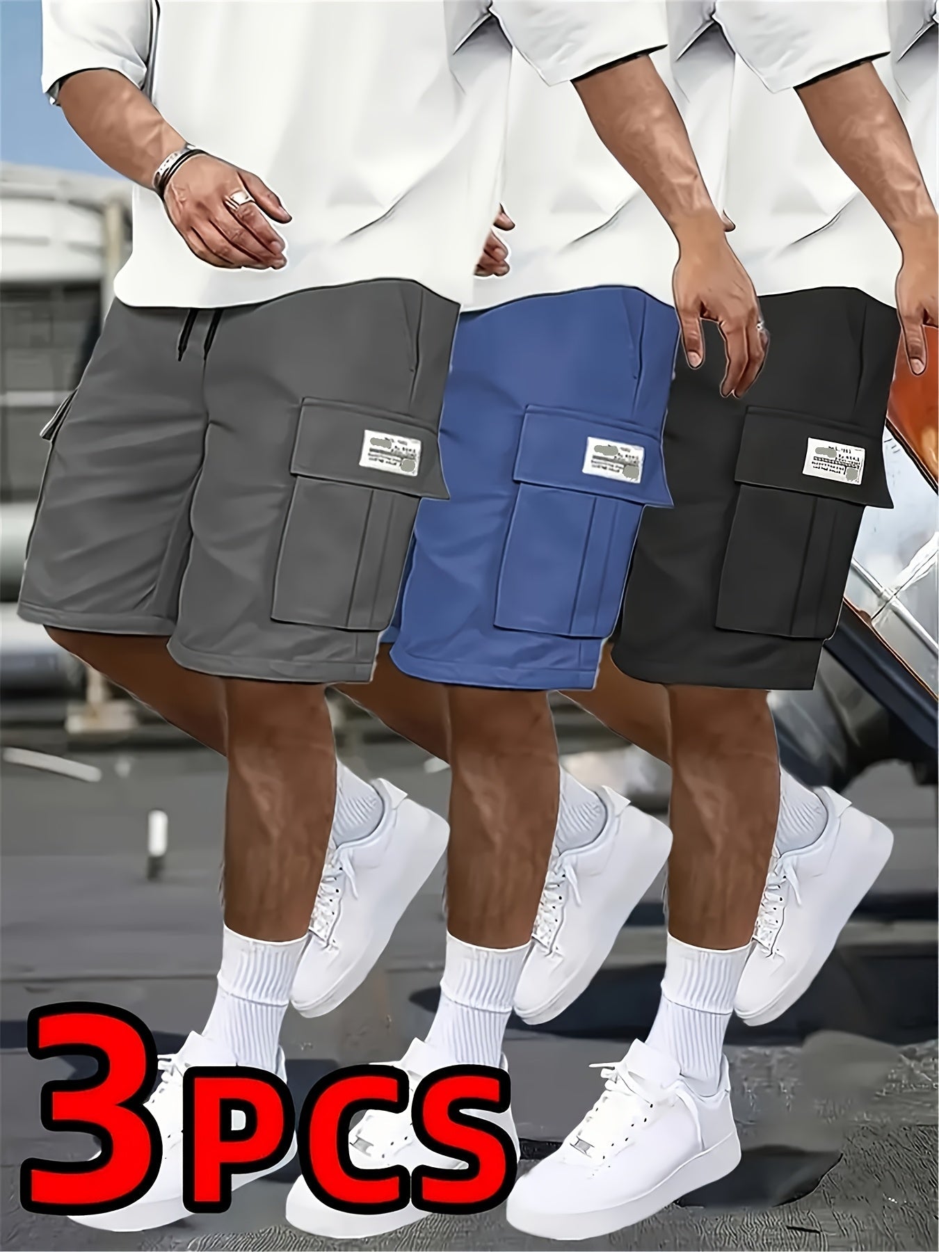 Men's Casual Shorts - Stretch Comfort – Black+green+brown – main product image