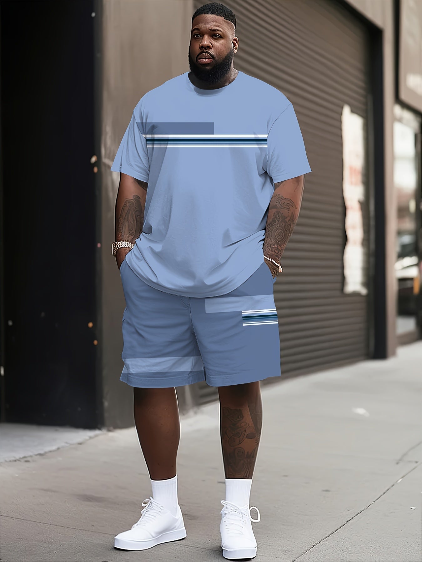 Men's Casual Shorts - Stretch – Sizes 1XL–6XL – Blue option – main product image