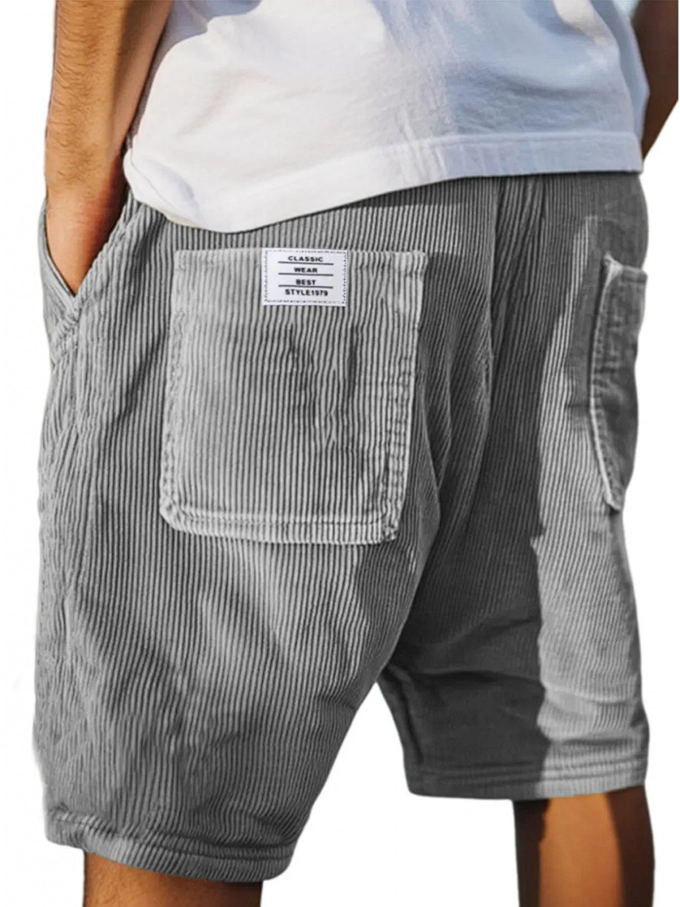 Men's Casual Shorts - Stretch With Pockets – Black – view 10