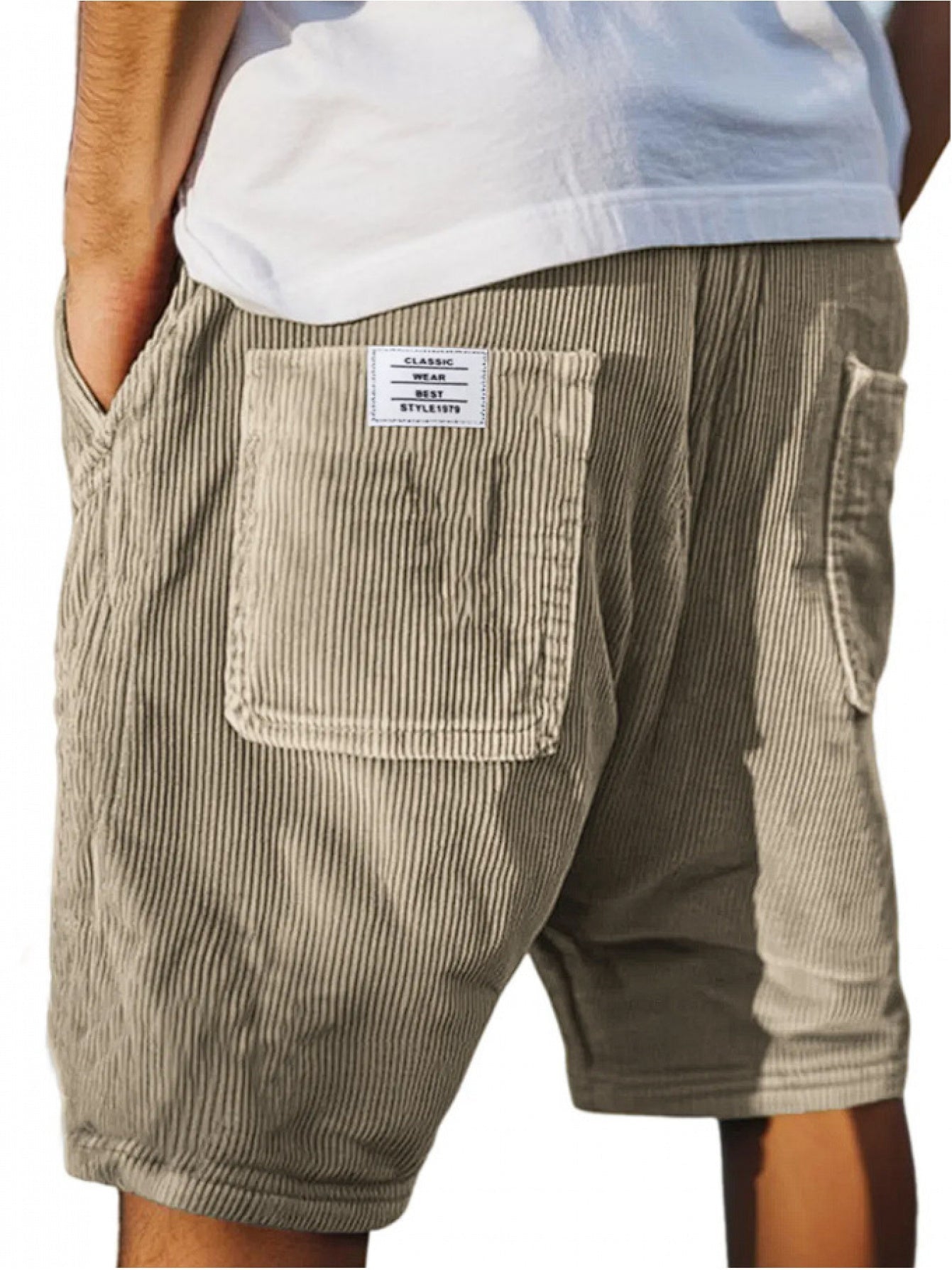 Men's Casual Shorts - Stretch With Pockets – Black – view 11