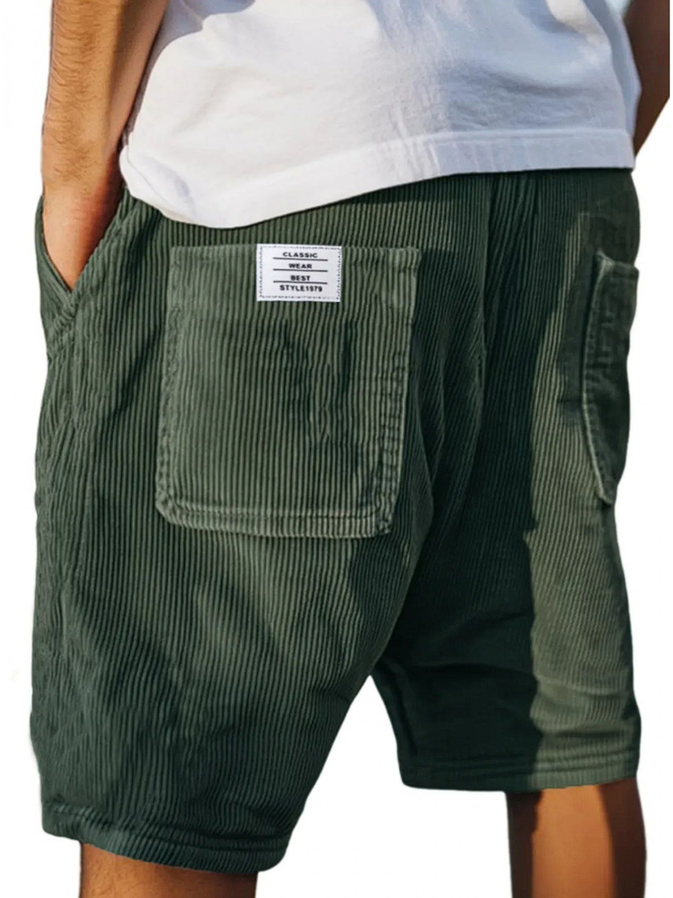 Men's Casual Shorts - Stretch With Pockets – Black – view 12