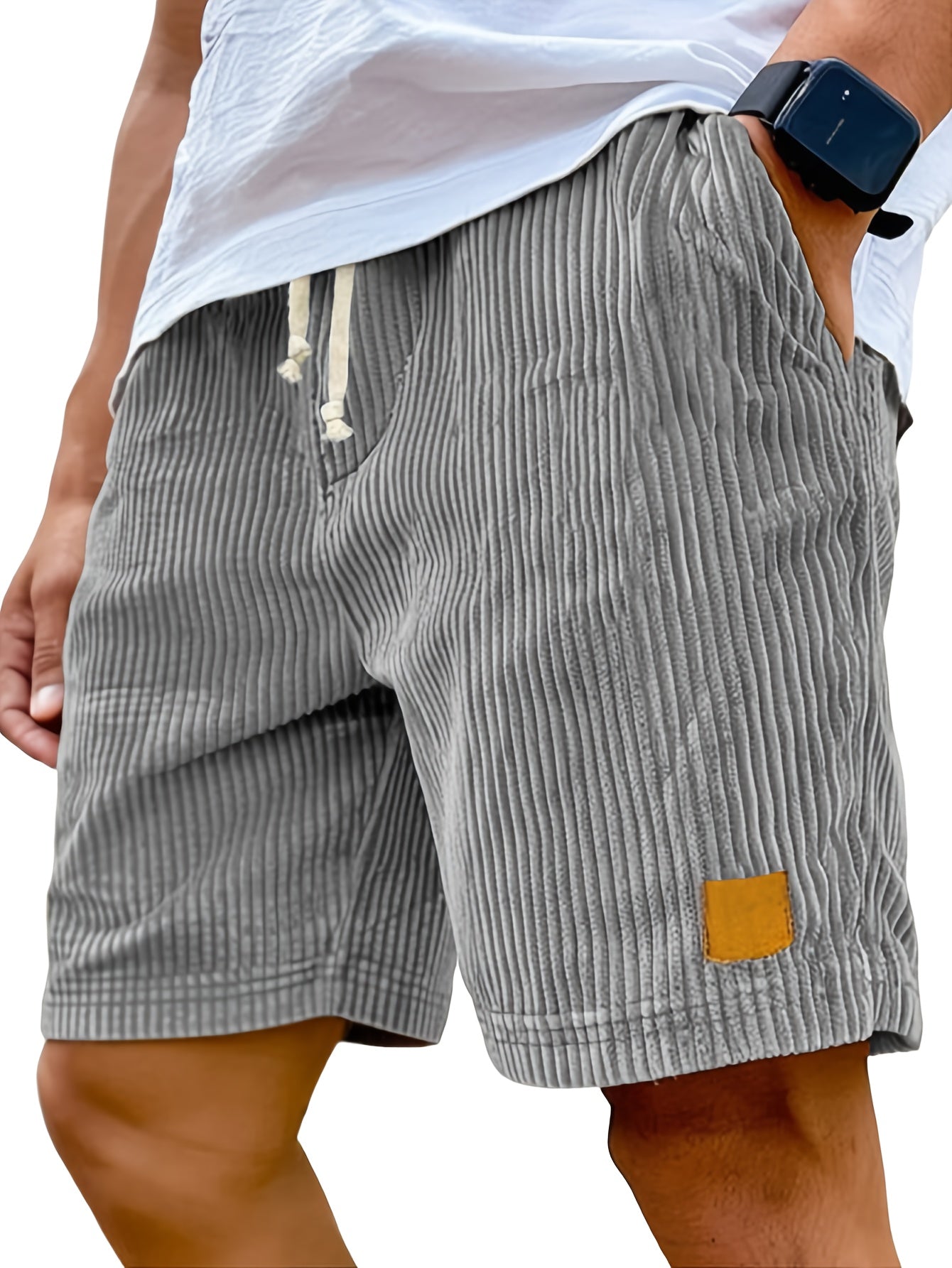 Men's Casual Shorts - Stretch With Pockets – Navy Color Lace – Navy option – view 3