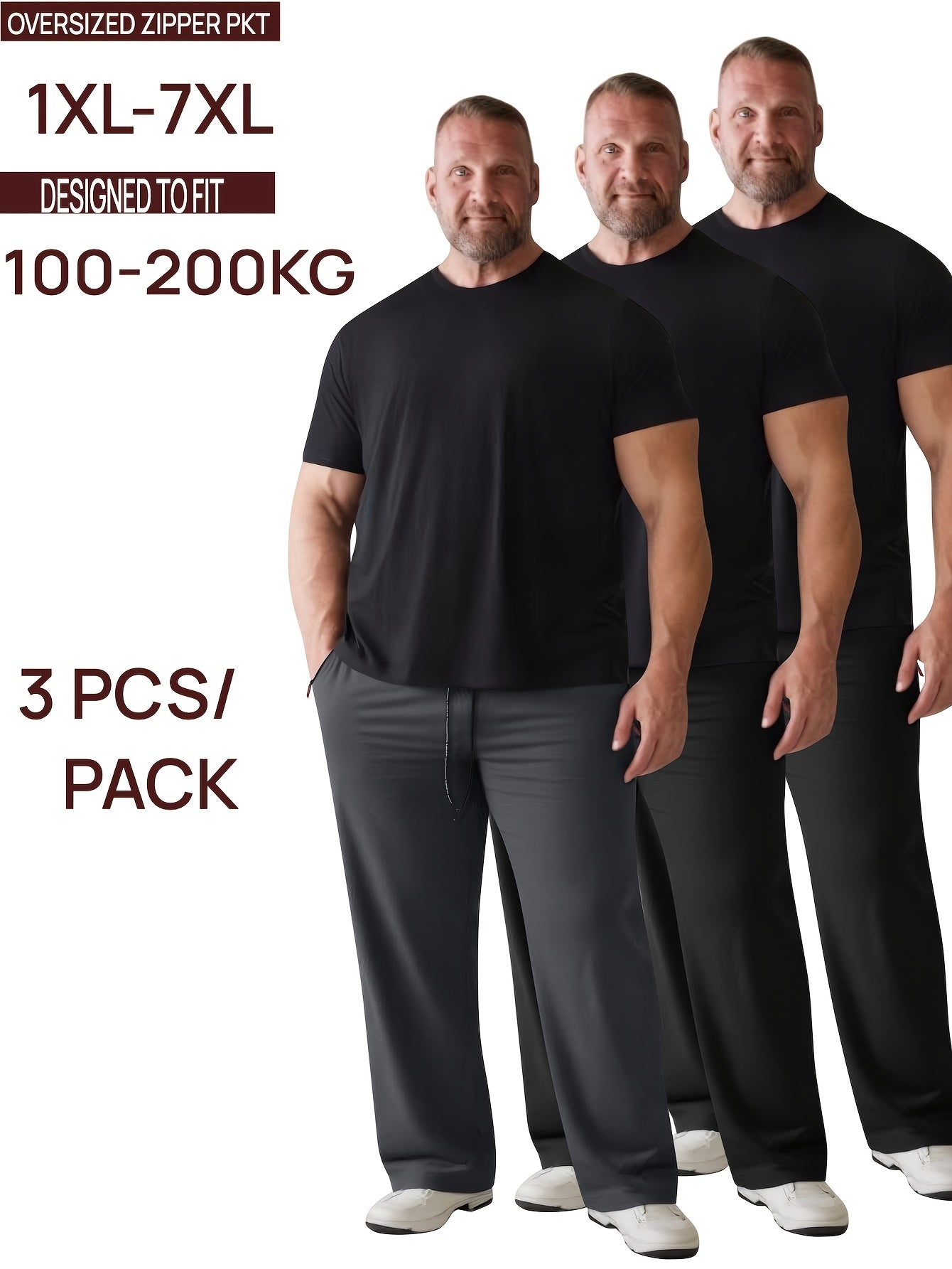 Men's Casual Trousers - Elastic Waist With Pockets – view 2