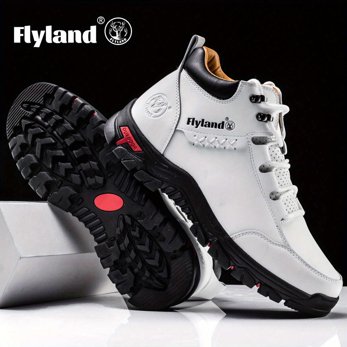 Men's Chukka Boots - Everyday Comfort & Durable Sole – White / Black – main product image